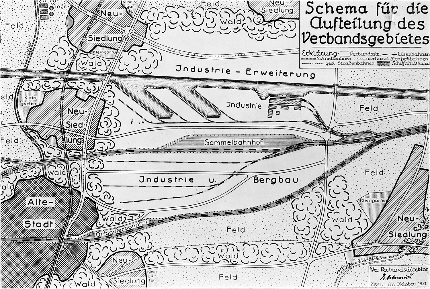 Lageplan Flughafen Bochum-Harpen, 1925