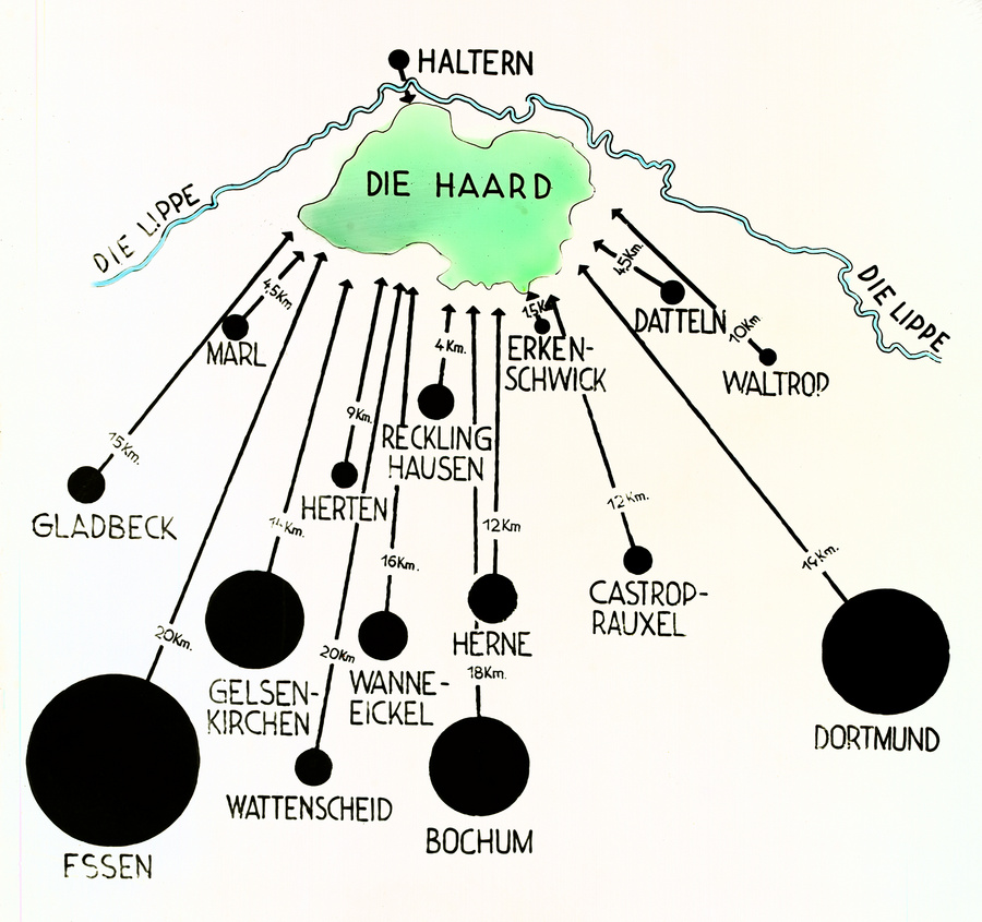 Südliches Einzugsgebiet des Naherholungsgebietes „Haard“, um 1970